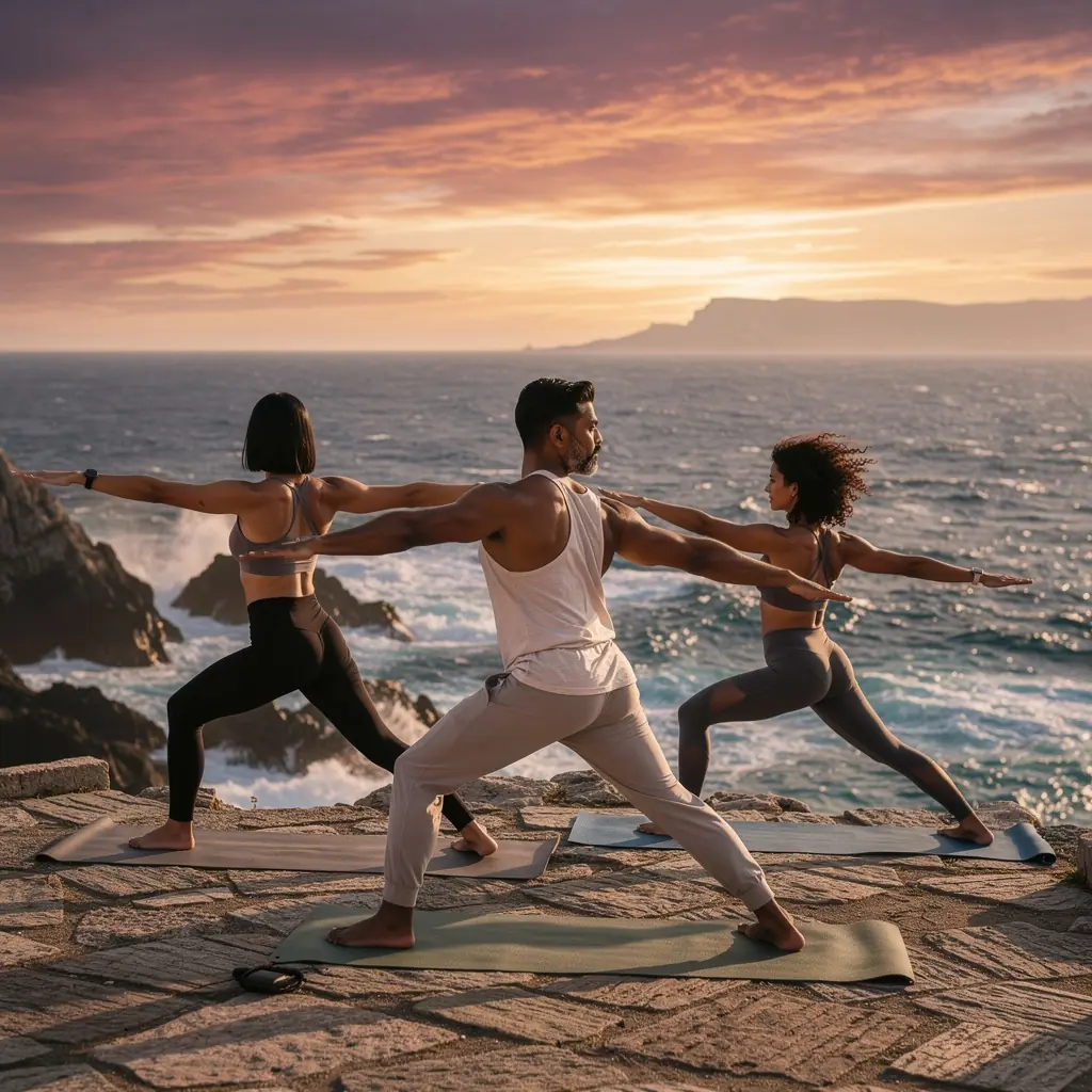 Grupo de personas en una clase de yoga, concentrándose en la respiración y la meditación para desintoxicar el cuerpo.