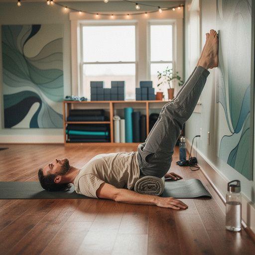 Vista aérea de un grupo de yoguis en una sesión de relajación y respiración consciente.